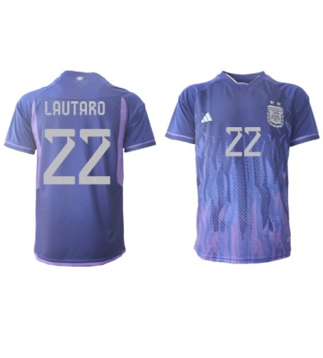 Lacne Muži Futbalové dres Argentína Lautaro Martinez #22 MS 2022 Krátky Rukáv - Preč